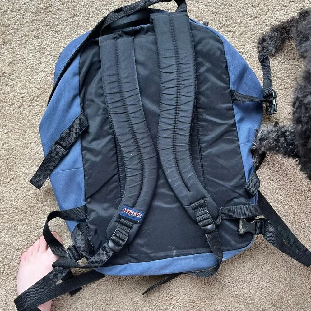 VTG 90s JanSport Huge Student Backpack Multi-Pocket School Bookbag